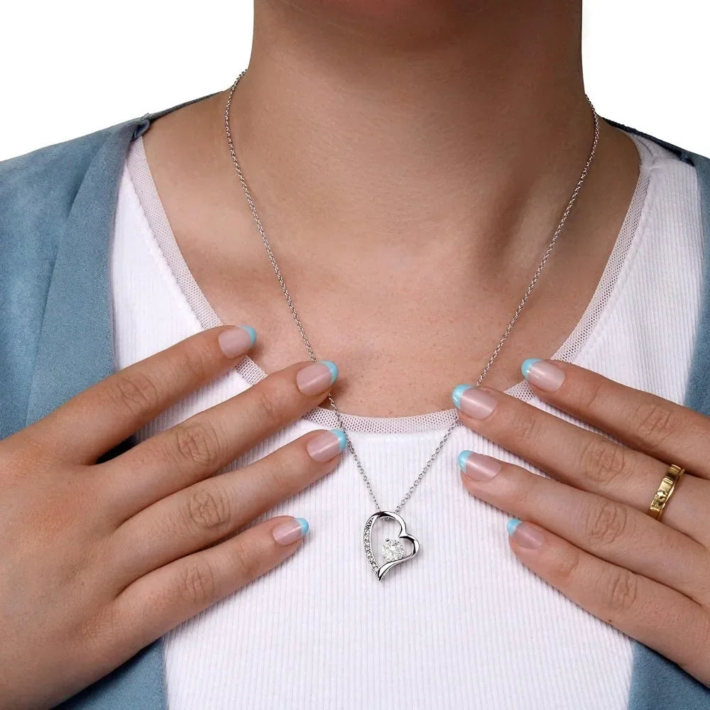 Rhinestone Necklace for Mom + Card in Gift Box