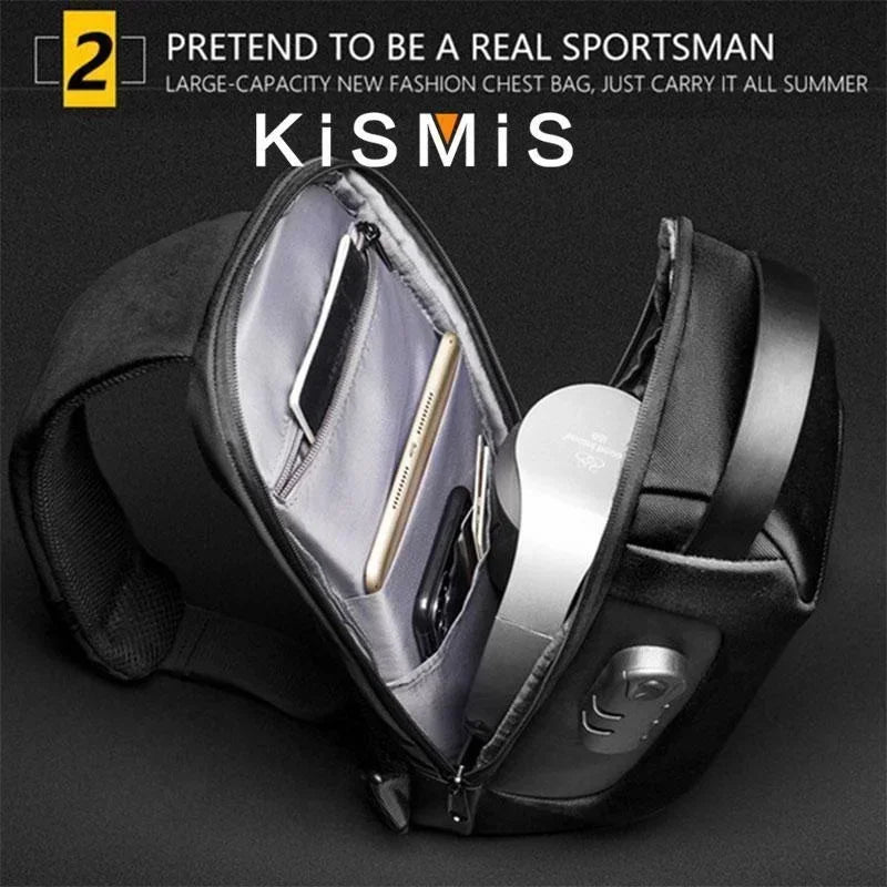 Fashionable Waterproof Crossbody Anti-Theft USB Bag