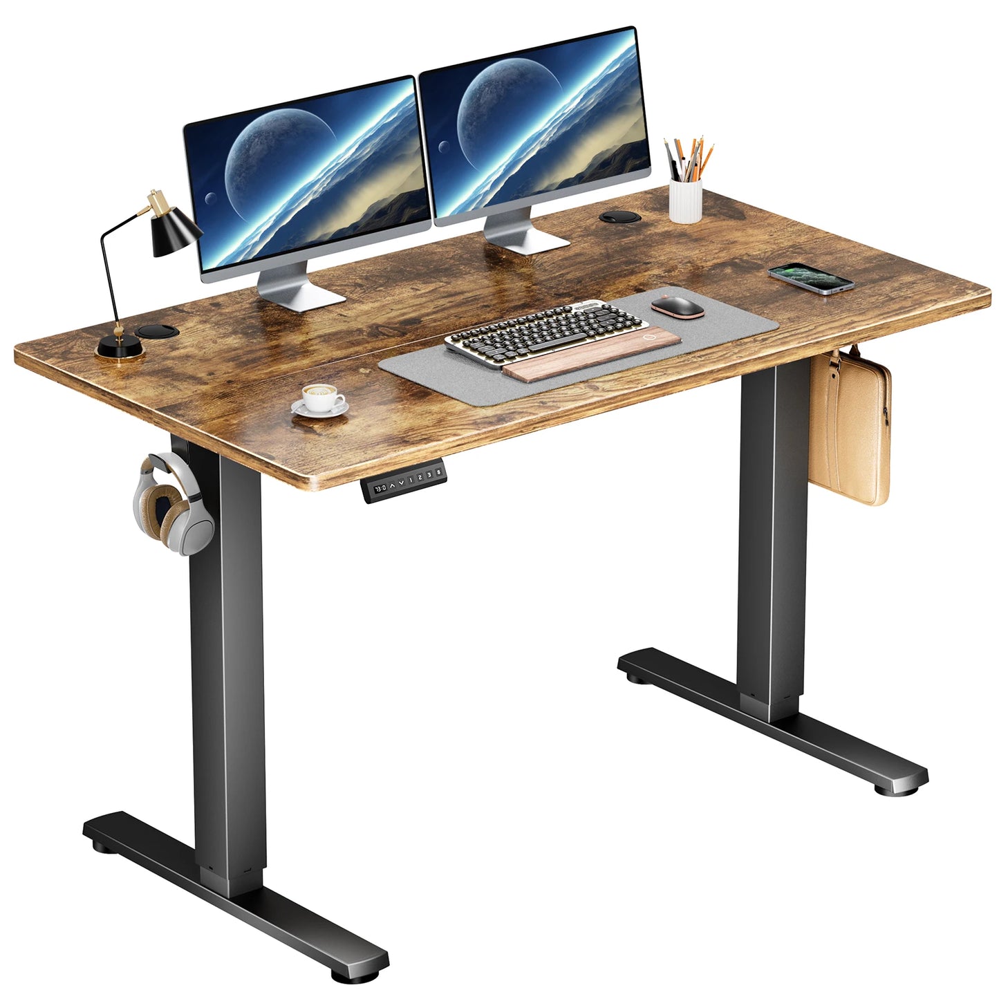 Electric Standing Desk, Adjustable Height, 40x24 Inch Computer Desk Workstation