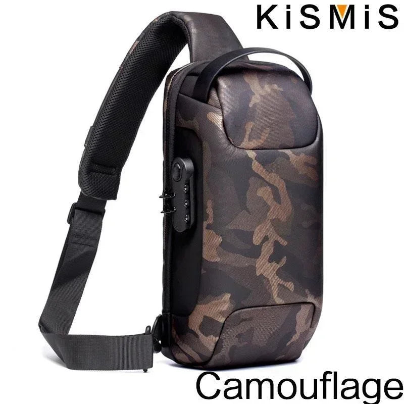 Fashionable Waterproof Crossbody Anti-Theft USB Bag