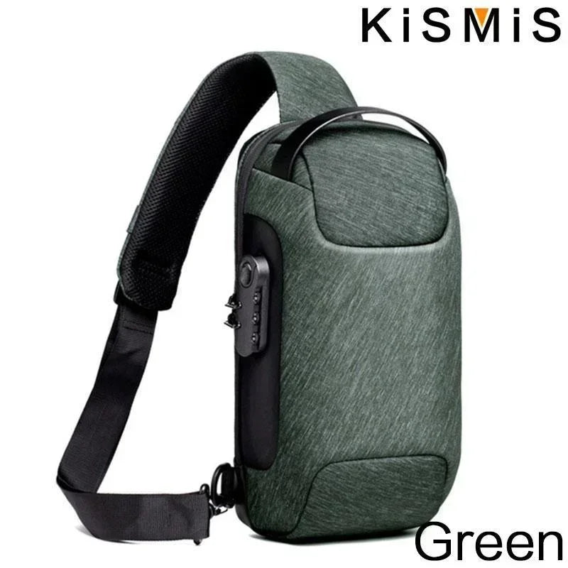 Fashionable Waterproof Crossbody Anti-Theft USB Bag