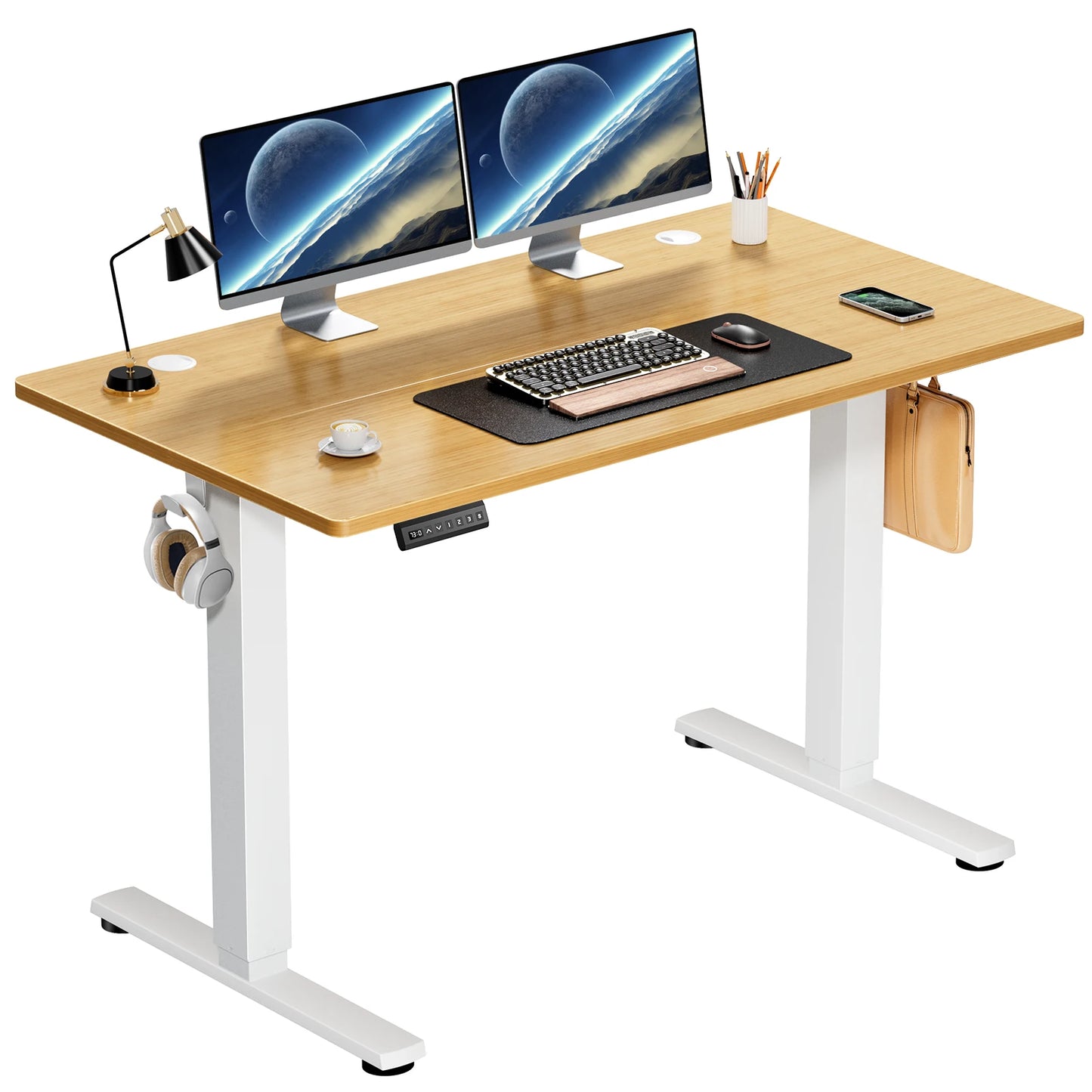Electric Standing Desk, Adjustable Height, 40x24 Inch Computer Desk Workstation