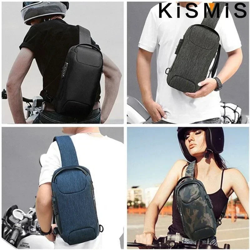 Fashionable Waterproof Crossbody Anti-Theft USB Bag
