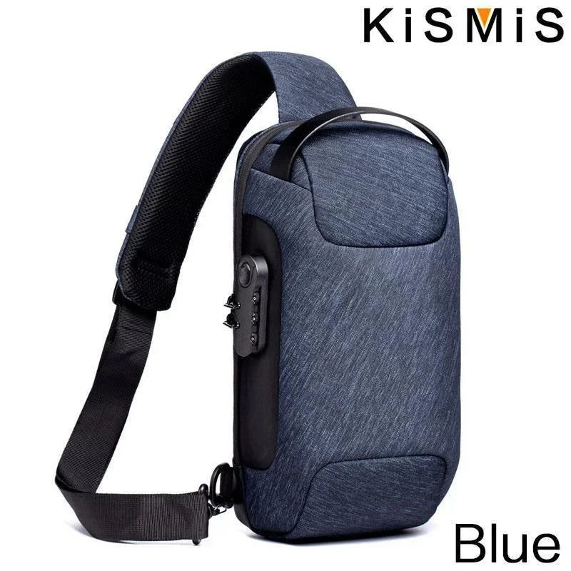Fashionable Waterproof Crossbody Anti-Theft USB Bag