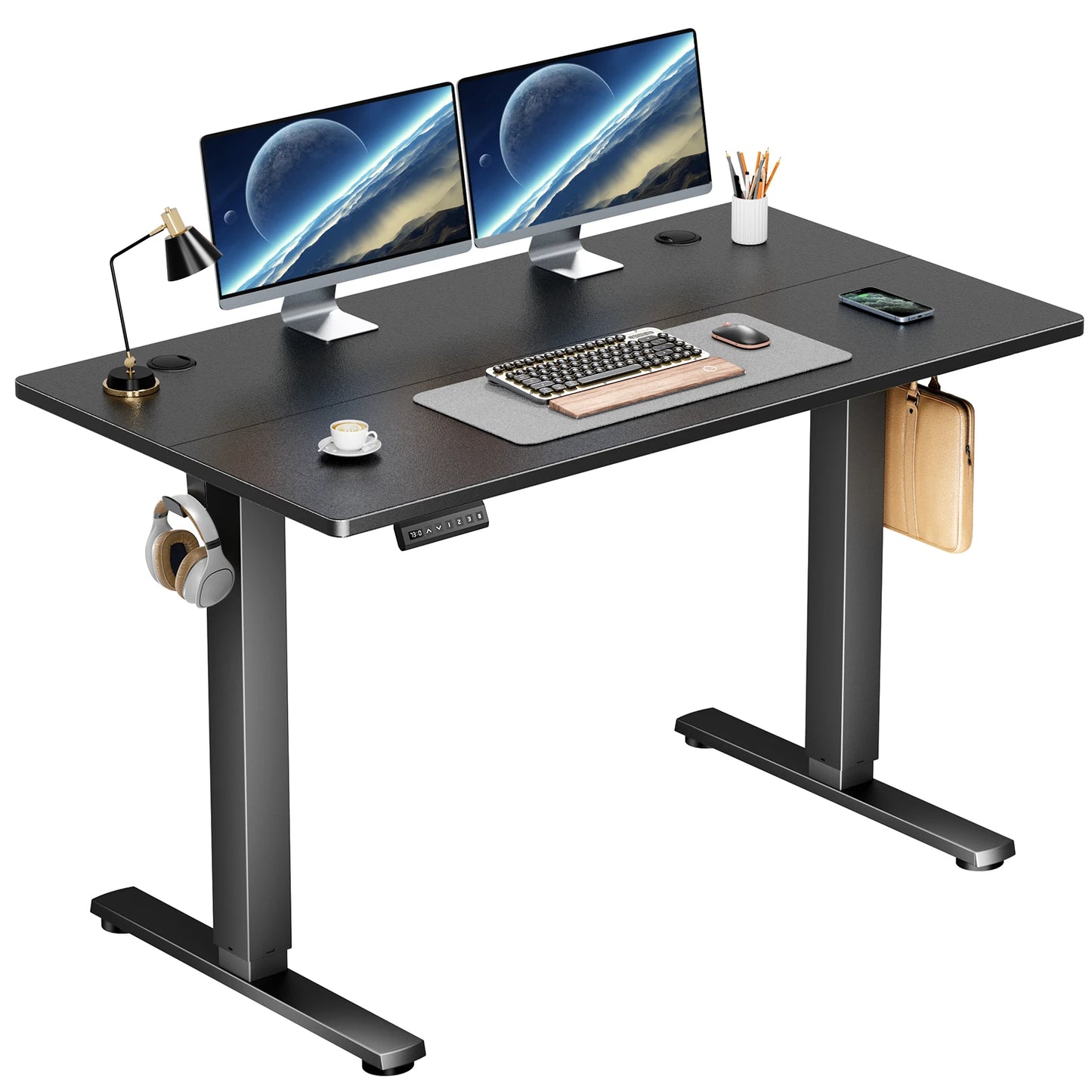 Electric Standing Desk, Adjustable Height, 40x24 Inch Computer Desk Workstation