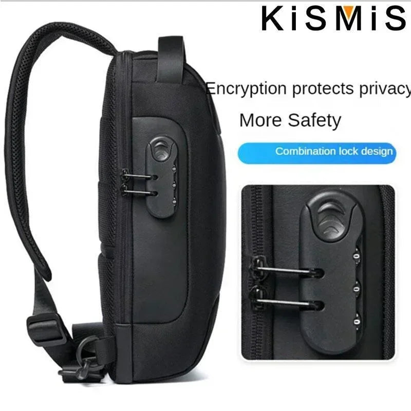 Fashionable Waterproof Crossbody Anti-Theft USB Bag
