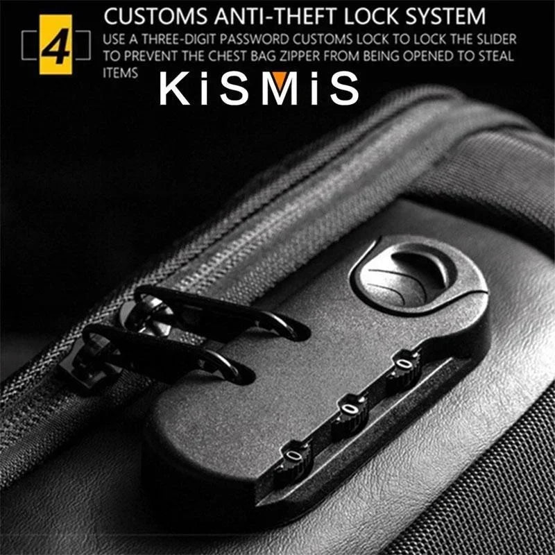 Fashionable Waterproof Crossbody Anti-Theft USB Bag