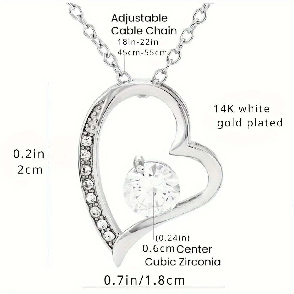 Rhinestone Necklace for Mom + Card in Gift Box