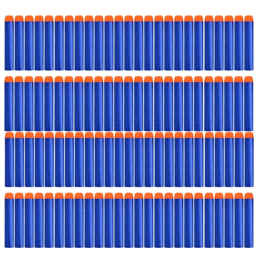 200/100pcs Blue Solid Round Head Bullets 7.2cm - Nerf Series Blasters Refill Darts