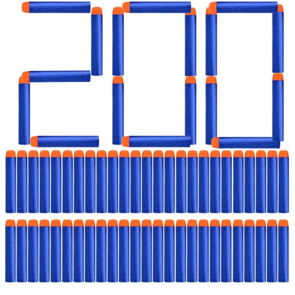 200/100pcs Blue Solid Round Head Bullets 7.2cm - Nerf Series Blasters Refill Darts