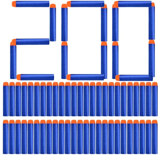 200/100pcs Blue Solid Round Head Bullets 7.2cm - Nerf Series Blasters Refill Darts
