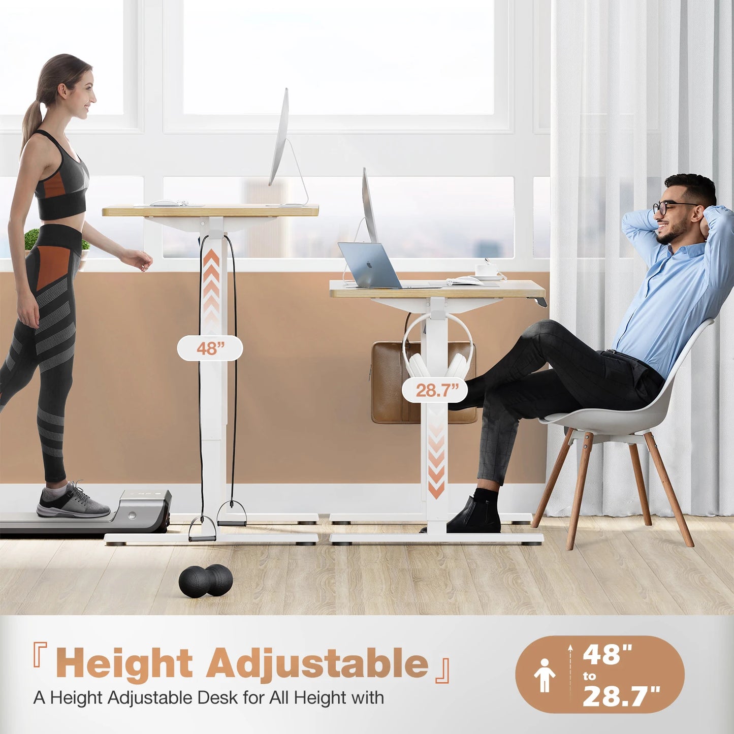 Electric Standing Desk, Adjustable Height, 40x24 Inch Computer Desk Workstation